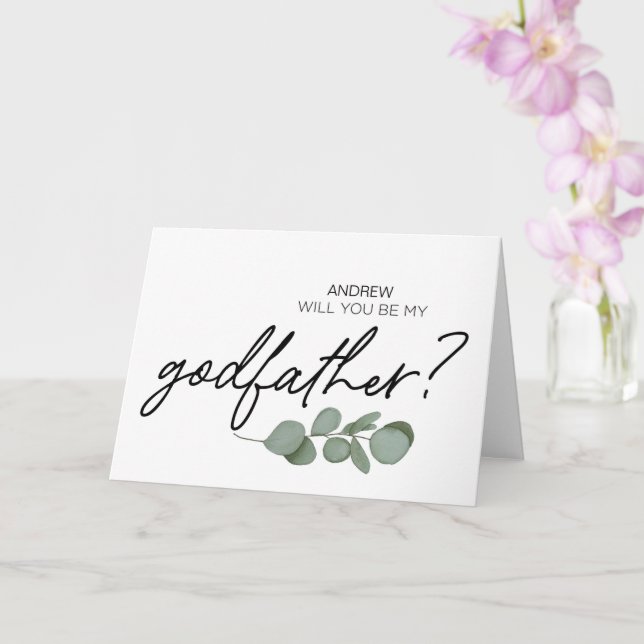 Godfather Proposal Will You Be My Godparents Card (Orchid)