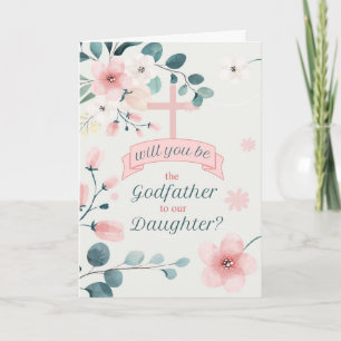 Godfather Request for Daughter Peach Blossoms Card