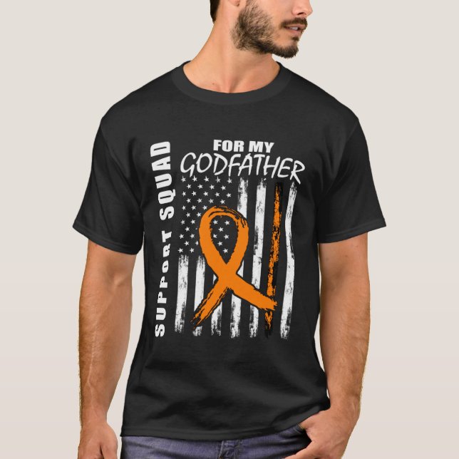 Godfather Support Squad Leukemia Awareness USA Fla T-Shirt (Front)