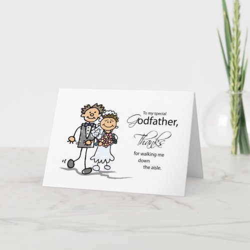 Godfather Thanks for Walking Me Down the Aisle Thank You Card