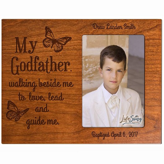 Godfather Walking Beside Me Photo Frame - Cherry (Front)