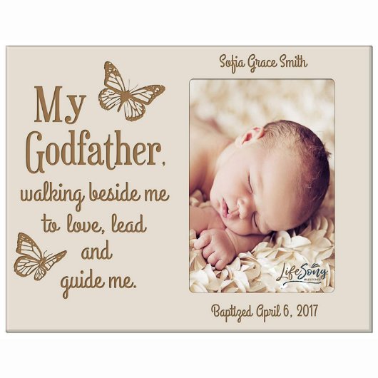 Godfather Walking Beside Me Photo Frame - Ivory (Front)