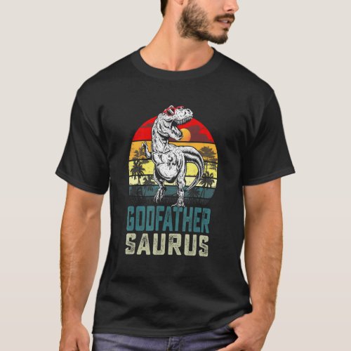 Godfathersaurus Rex Dinosaur Godfather Saurus Fath T_Shirt