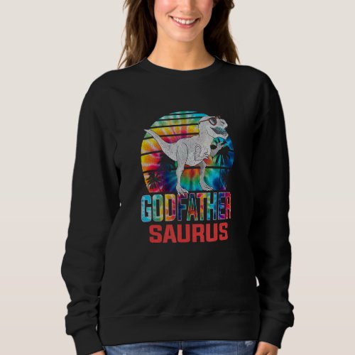 Godfathersaurus Rex Tie Dye Godfather Saurus Famil Sweatshirt