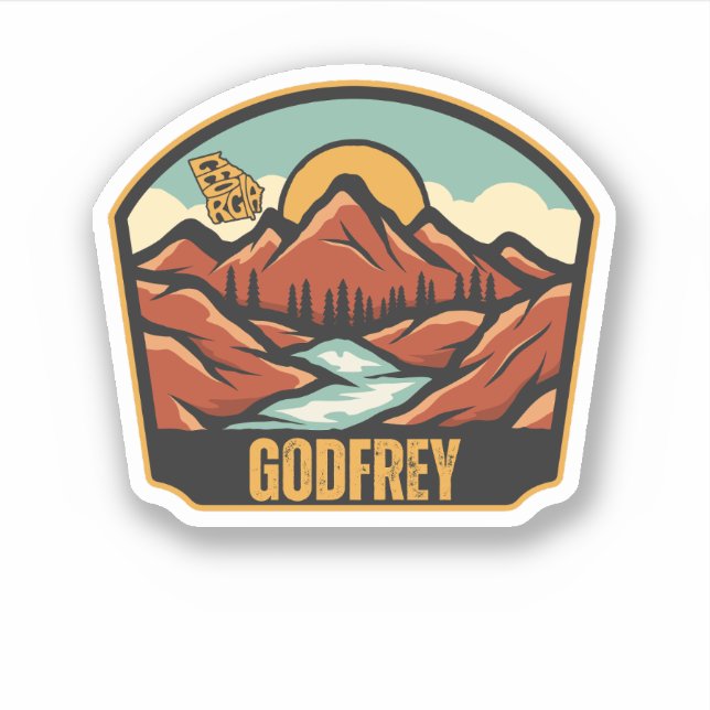 Godfrey, Georgia Sticker (Front)