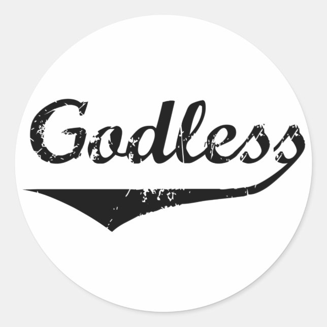 Godless 2 classic round sticker (Front)