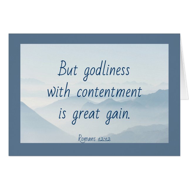 Godliness Contentment Bible Quote Cards (Front Horizontal)