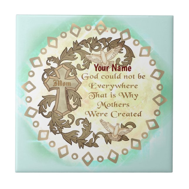 Godly Christian Mom  Ceramic Tile (Front)