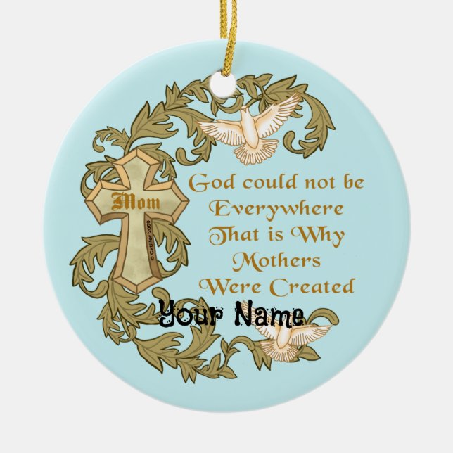 Godly Christian Mom ornament  (Front)