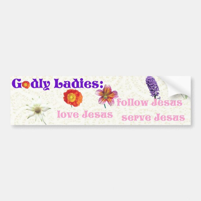 Godly Ladies Bumper Sticker (Front)
