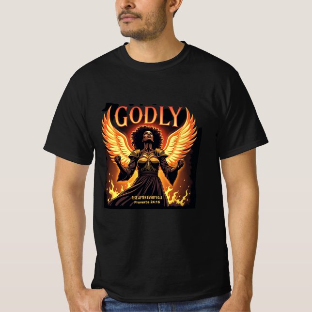 Godly Rise - Strong Woman (Proverbs 24:16) T-Shirt (Front)