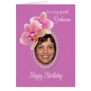 Godmom Special Birthday Wishes Orchids Cards