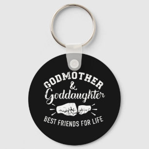 Godmother and goddaughter friends for life keychain