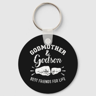 Godmother and godson friends for life keychain