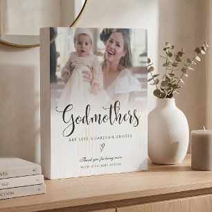 Godmother Angel Thank You Wooden Box Sign