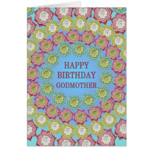 Godmother Birthday Crochet Flowers Cards