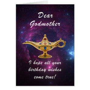 Godmother Birthday Magic Lamp  Cards