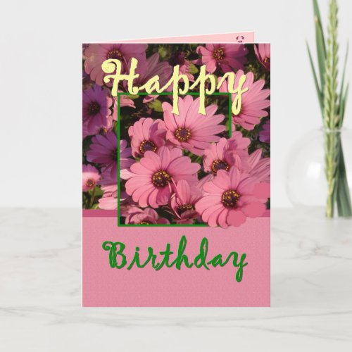 GODMOTHER _ Birthday with Pink Daisy Flowers Card