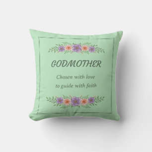 GODMOTHER Chosen with love to guide with faith Throw Pillow