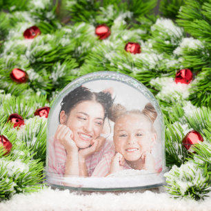 Godmother Christmas Gift Custom 2 Photo Snow Globe