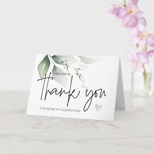 Godmother Gift Thank You for Being My Godfather Ca Card