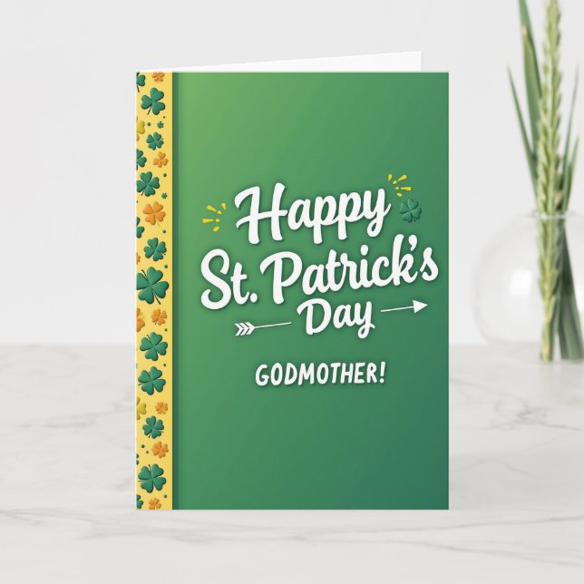Godmother Happy St Patricks Day Card (Front)