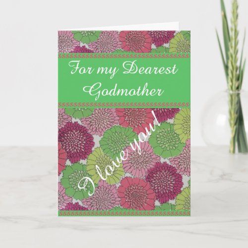 Godmother Mothers Day Card _ Vintage Floral