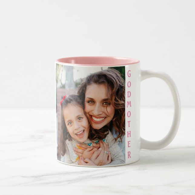 Godmother Mug! Sweet Photo  Two-Tone Coffee Mug (Right)