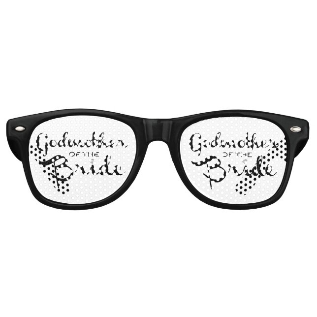 Godmother of Bride Black Retro Sunglasses (Front)