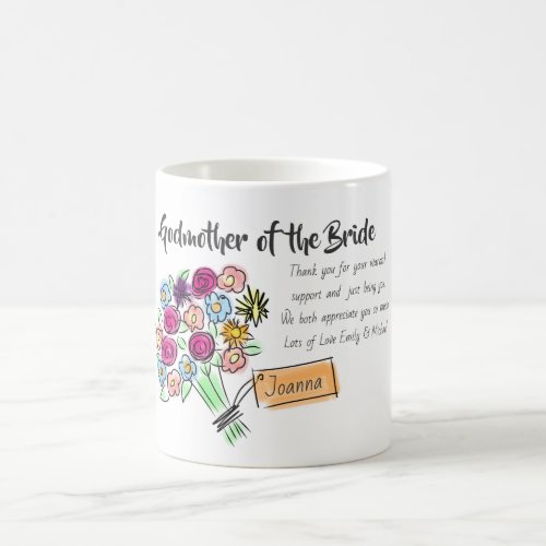 Godmother of Bride Personalized Thank You Message Coffee Mug