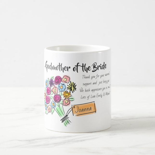 Godmother of Bride Personalized Thank You Message Coffee Mug (Center)