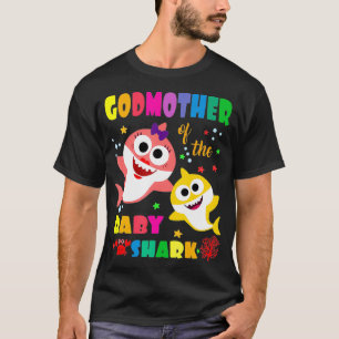Godmother Of The Baby Shark Birthday Godmother Sha T-Shirt