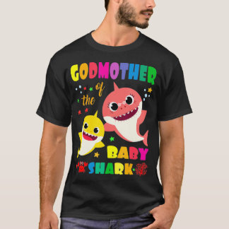 Godmother Of The Baby Shark Birthday Mommy Shark _ T-Shirt
