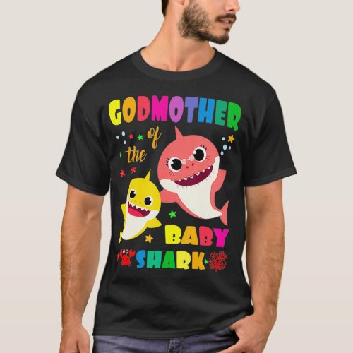 Godmother Of The Baby Shark Birthday Mommy Shark _ T_Shirt
