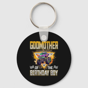 Godmother Of The Birthday Boy Monster Truck Birthd Keychain