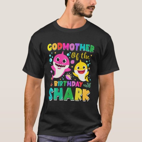 Godmother Of The Birthday Sharks Godparent Matchin T_Shirt