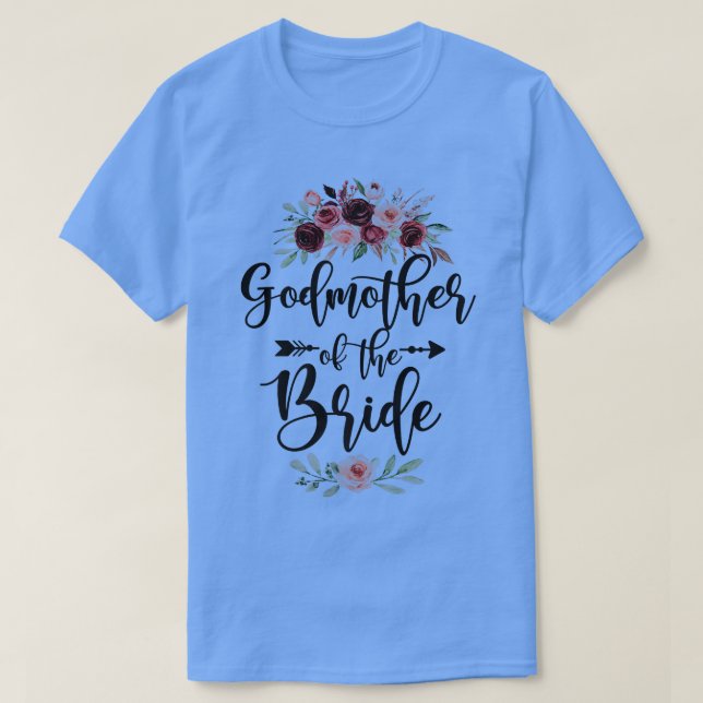 Godmother Of The Bride Wedding Shower Celebration  T-Shirt (Design Front)