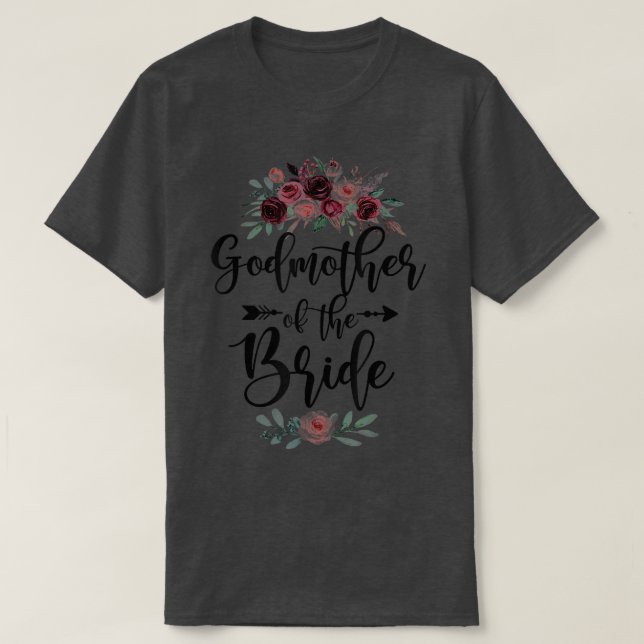 Godmother Of The Bride Wedding Shower Celebration  T-Shirt (Design Front)