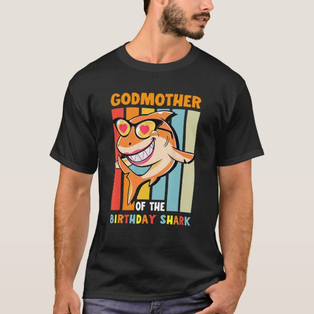 Godmother Of The Shark Birthday God Mom Matching T-Shirt (Front)