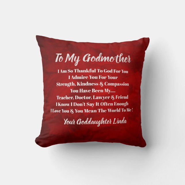 Godmother Personalize Throw Pillow (Front)