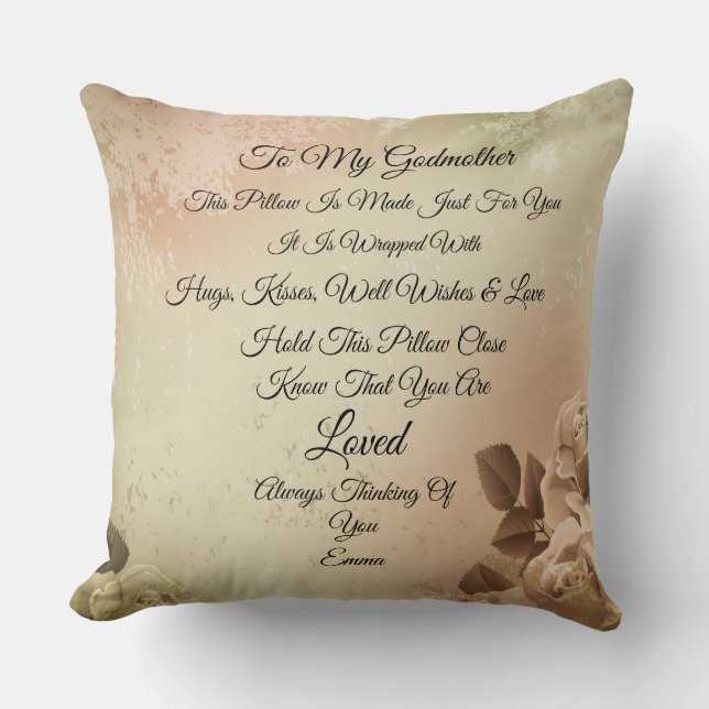 Godmother Personalize Throw Pillow (Front)