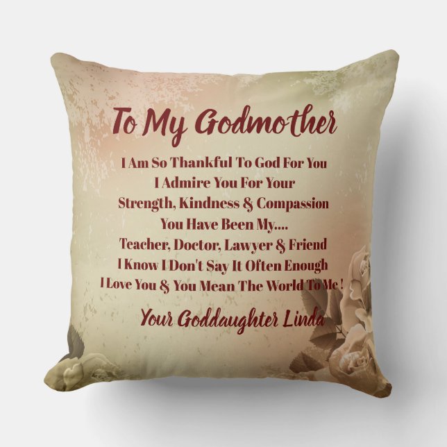 Godmother Personalize Throw Pillow (Front)