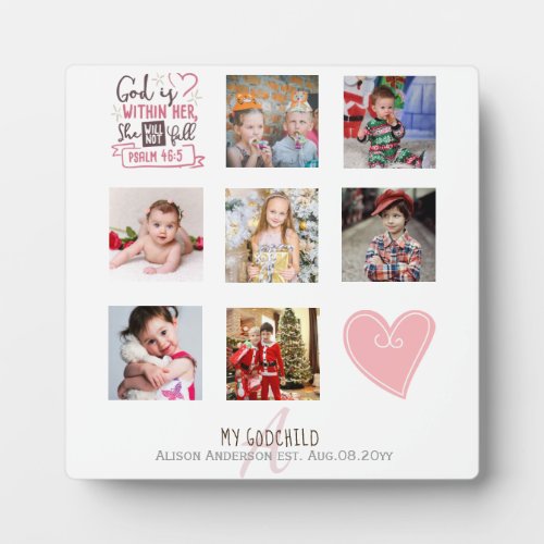 GODMOTHER PHOTO COLLAGE Gift with verse can edit Plaque