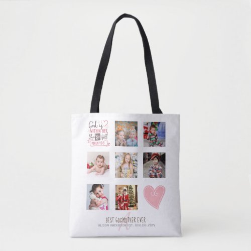 GODMOTHER PHOTO COLLAGE Gift with verse can edit Tote Bag