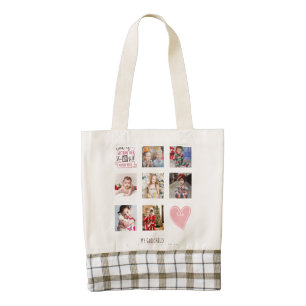 GODMOTHER PHOTO COLLAGE Gift with verse can edit Zazzle HEART Tote Bag