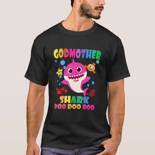 Godmother Shark Doo Doo Funny Baby Mommy Daddy Kid T_Shirt