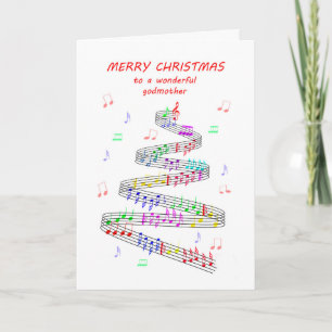 Godmother Sheet Music Christmas Holiday Card