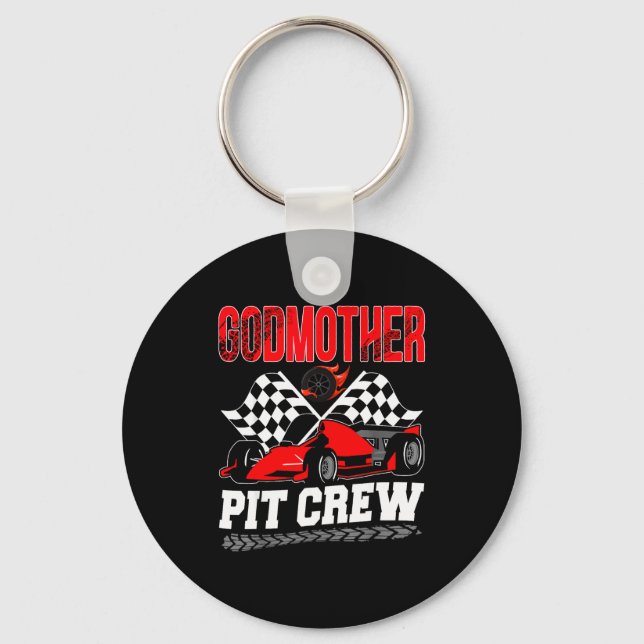 Godmother T Crew Racing Family Race Car Birthday B Keychain (Front)