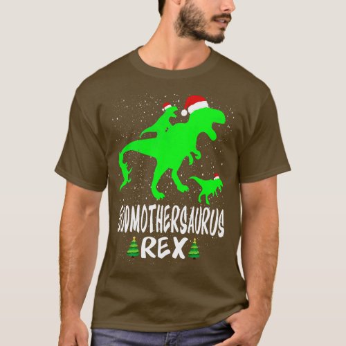 Godmother T Rex Matching Family Christmas Dinosaur T_Shirt