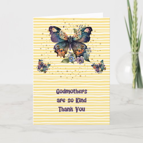 Godmother Thank You Card with Butterflies